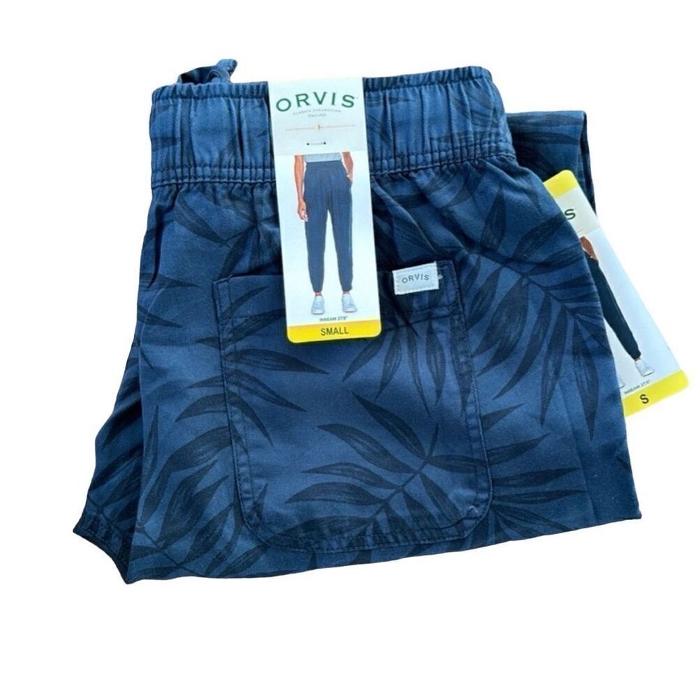 ORVIS The Perfect Travel Pant Ladies’ Tencel Jogger Blue Bay Leaves Sz Small NWT - Picture 2 of 10